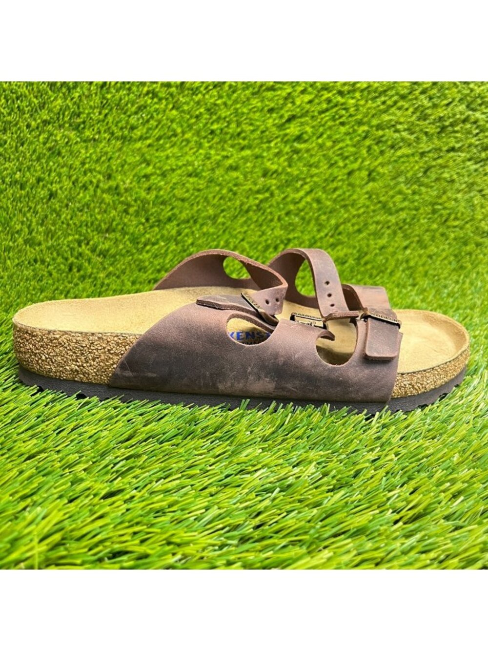 Birkenstock Florida Birko-Flor Mens Size 8 Brown Beach Walking Slide Sandals